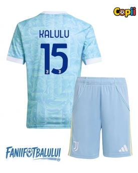 Juventus Pierre Kalulu #15 Echipament de Fotbal Replică 2025-26 Copii Deplasare (+ Șorturi)